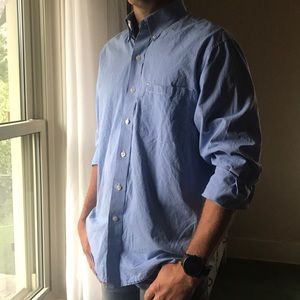 Izod Luxury Sport blue check button down shirt Med